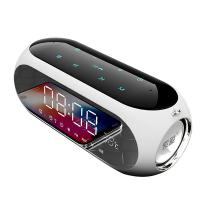 索爱soaiy 蓝牙音箱重低音炮便携式迷你电脑音响台式无线创意双闹钟小钢炮户外插卡收音机显示