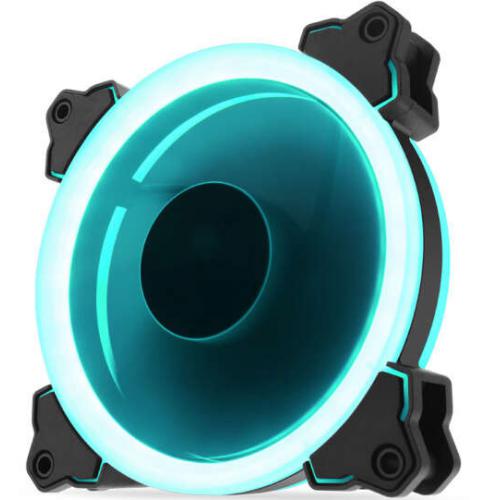 鑫谷（Segotep）光翼GE-12冰蓝机箱风扇（冰蓝双光圈/12CM大风量/大4pin可多个串联/台式电脑主机散热风扇）