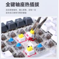 狼蛛（AULA）F87客制化机械键盘全键热插拔 gasket结构三模无线蓝牙电竞游戏办公键盘 幽暗风暴-三模-灰木轴V3