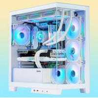 先马（SAMA）新镜界 matx海景房机箱台式机白色 双面玻璃/可拆支柱/双U3+Type-C/支持背插主板360水冷/新境界