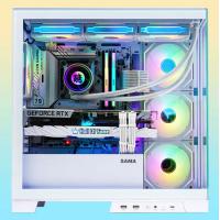 先马（SAMA）新镜界 matx海景房机箱台式机白色 双面玻璃/可拆支柱/双U3+Type-C/支持背插主板360水冷/新境界