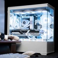 半岛铁盒（PADO）毕方360 白色海景房 M-ATX台式机电脑主机箱（无A柱/双面钢化玻璃/9个风扇位）