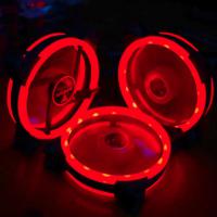 天极风（TIANJIFENG） ARGB台式电脑主机箱散热机箱风扇水冷12CM静音降温LED风扇 红色双光圈-大4P+小3P