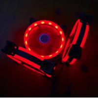 天极风（TIANJIFENG） ARGB台式电脑主机箱散热机箱风扇水冷12CM静音降温LED风扇 红色双光圈-大4P+小3P